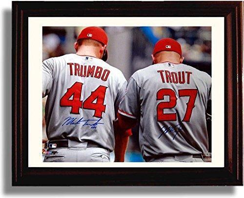 Framed 8x10 Mike Trout - Mark Trumbo Autograph Replica Print - California Angels