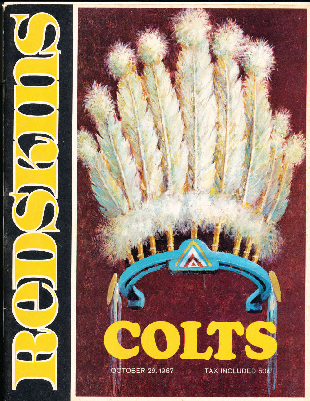 10/29 1967 Baltimore colts vs Washington Redskins football program em bx20