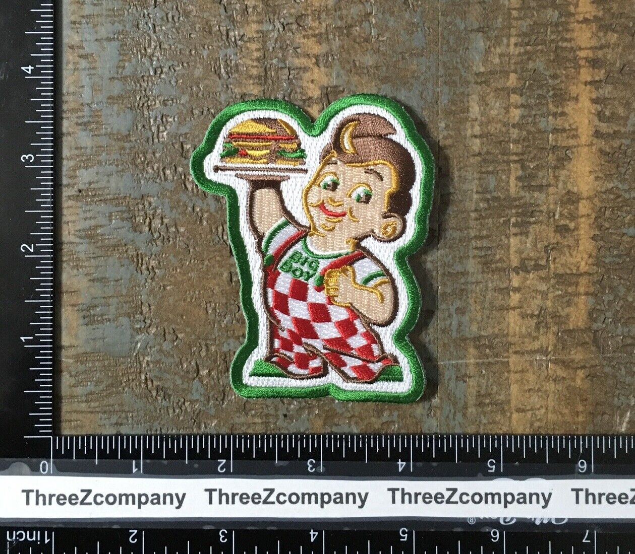 Vintage BOB'S BIG BOY Hamburgers Restaurant Fast Food Mascot Logo Iron-On Patch
