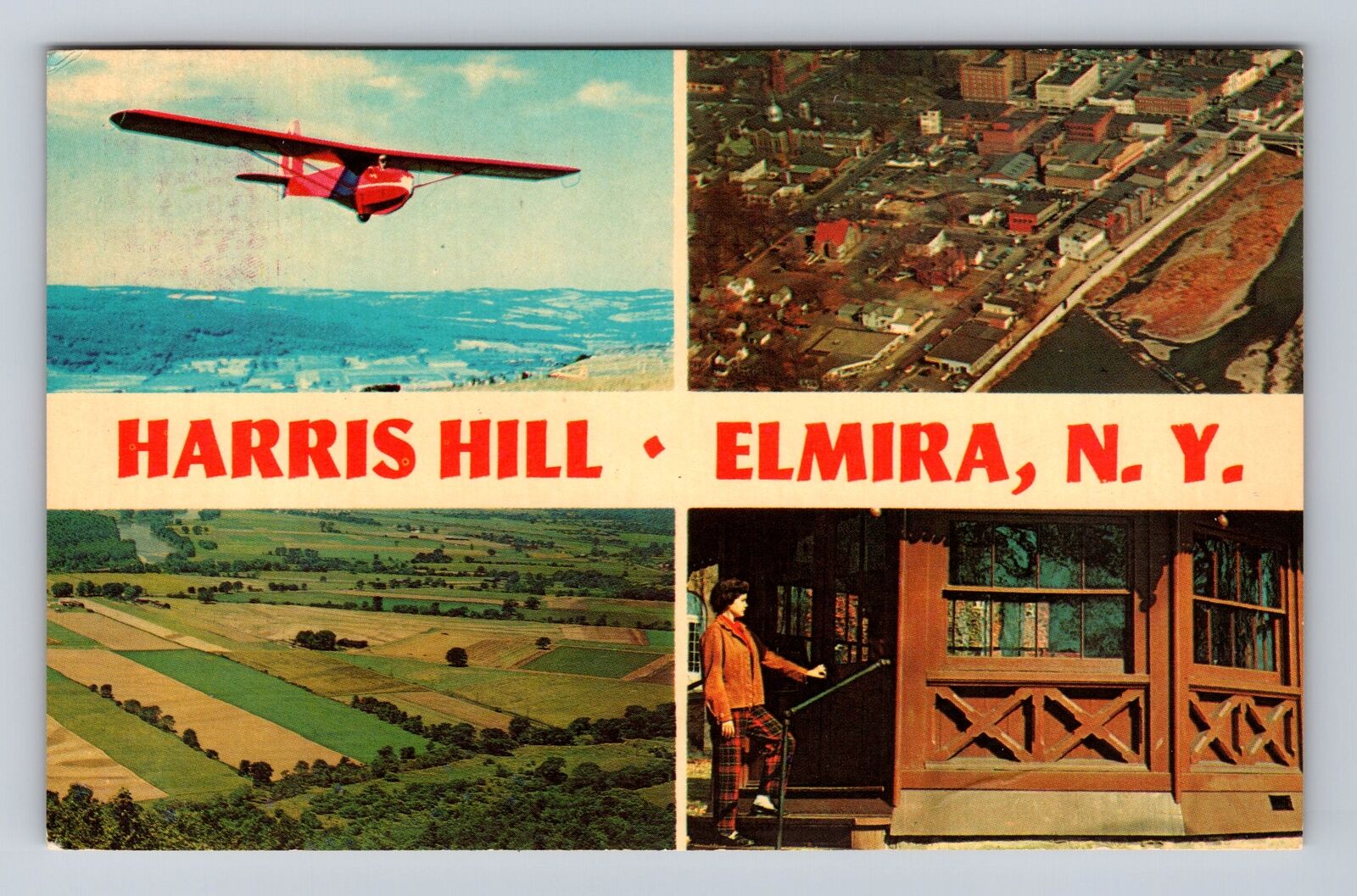 Elmira NY- New York, Harris Hill, Antique, Vintage c1966 Souvenir Postcard
