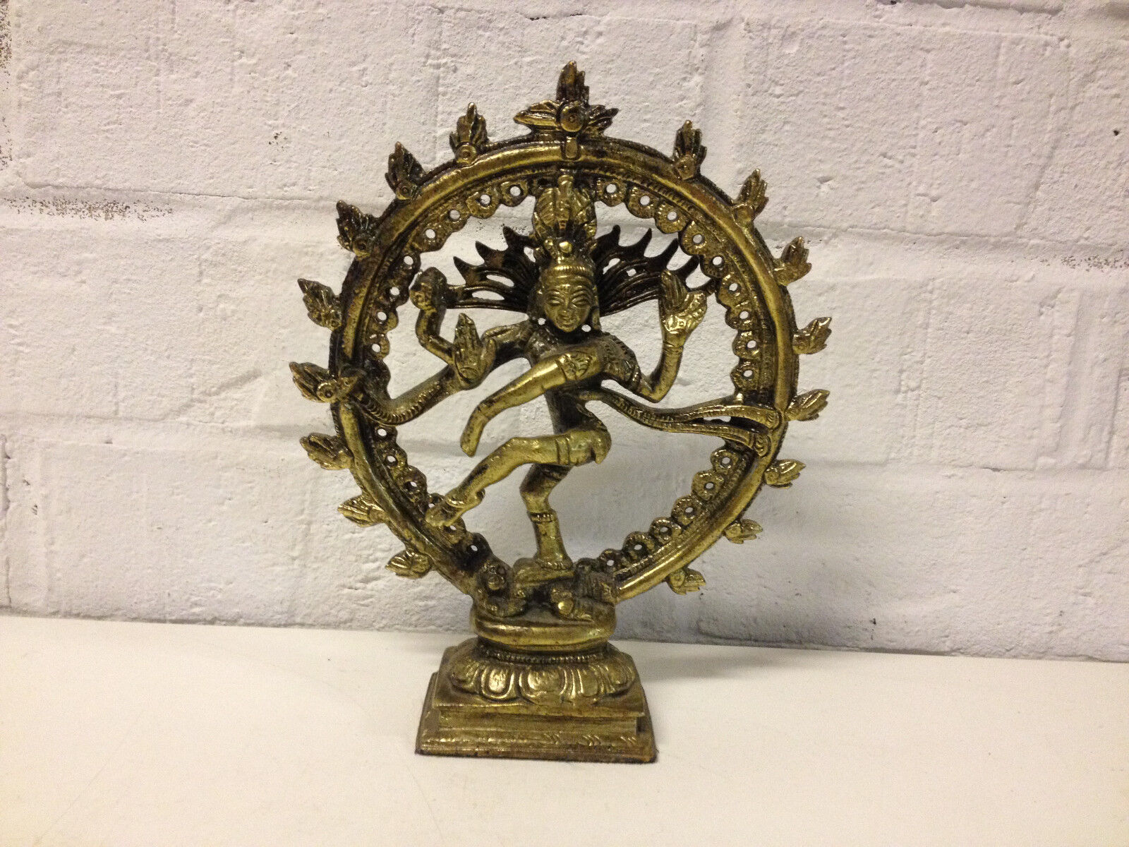 Possibly Vintage Gilt Metal Asian Indian Dancing Shiva Nataraja Statue Figurine