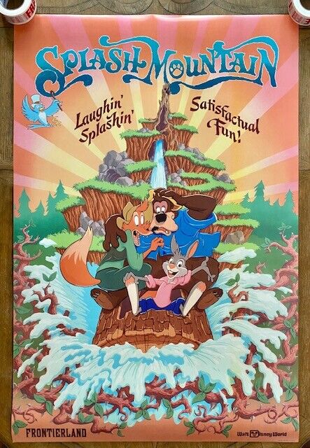 HUGE ATTRACTION POSTER 36x54 Splash Mountain Disney World Song of the South SOTS
