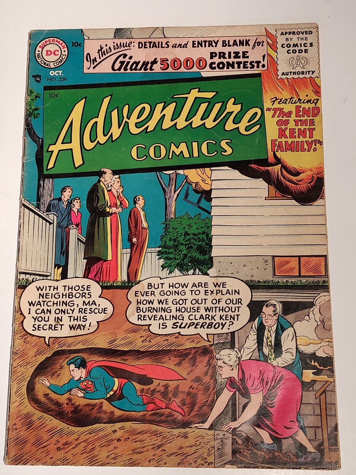 Adventure Comics #229, VG-/3.5, DC 1956, 1st Silver Age Green Arrow Aquaman 🔑🔑
