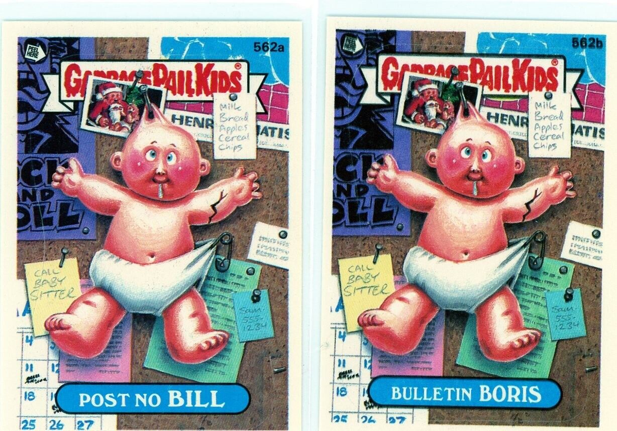 1988 Topps Garbage Pail Kids Bulletin Boris Post No Bill 562b 562a