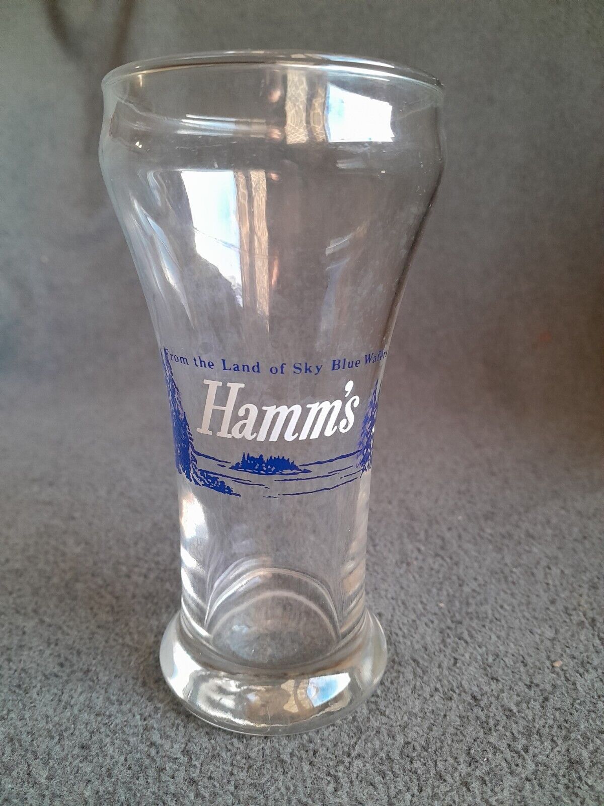 Rare Vintage Hamms Beer Sham Glass 5” The Land Of Sky Blue Waters White Logo
