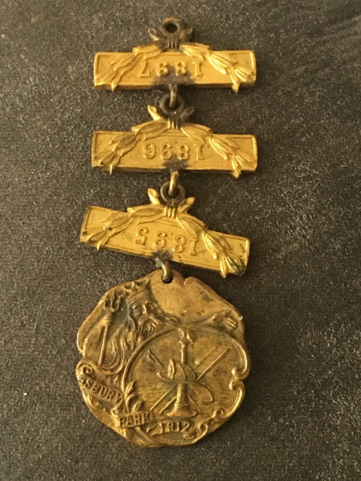 Firemen’s Day & Tournament Medal Asbury Park, NJ 1912 Summit , NJ & 1895-97 Bars