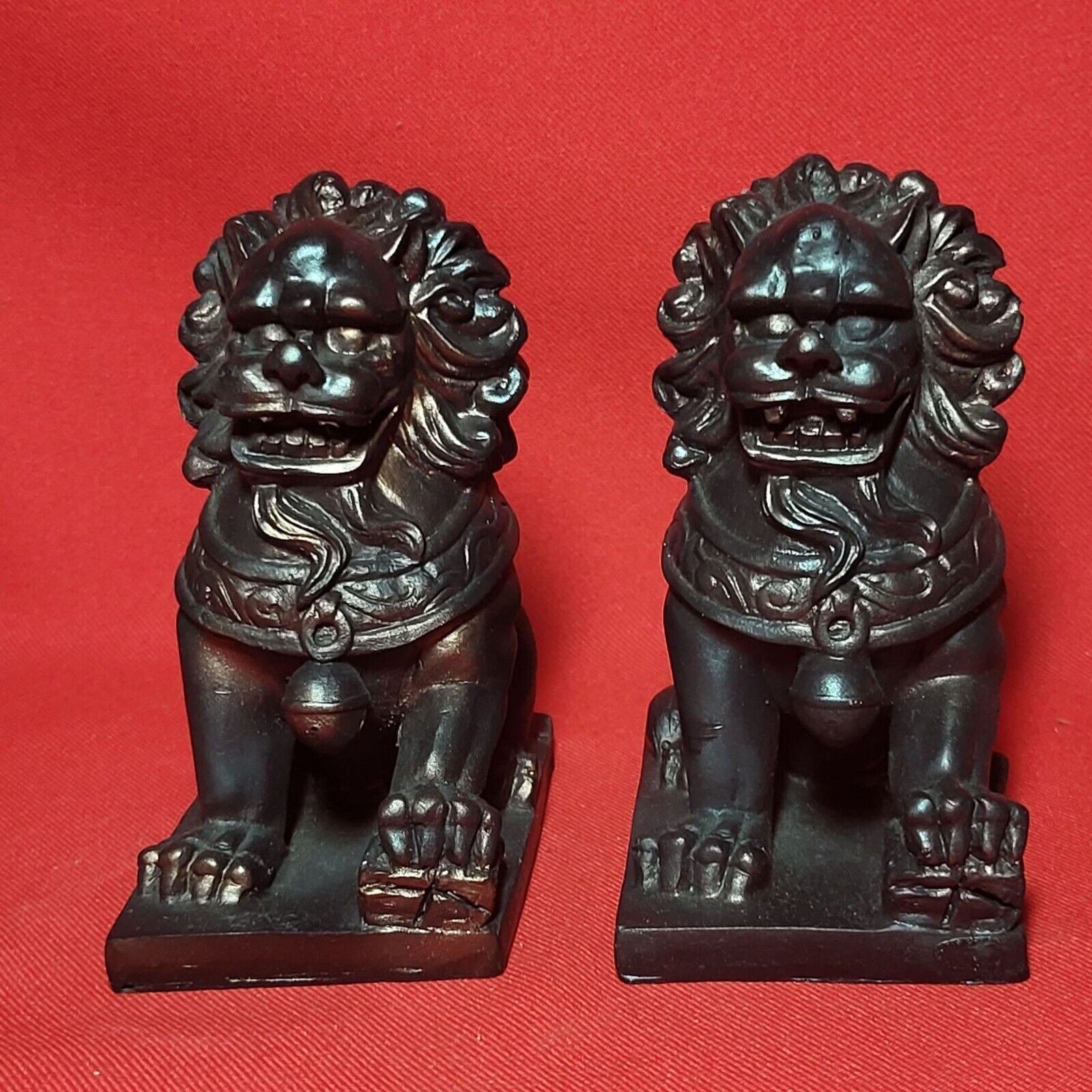 VTG Guardian Lion Foo Dogs Statue Chinese Fengshui Set of 2