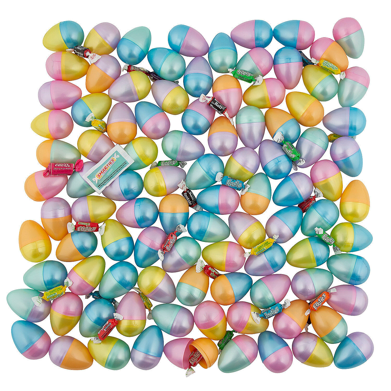 Fun Express Two-Tone Pearlized Candy-Filled Plastic Easter Eggs Bulk 2000 Pc