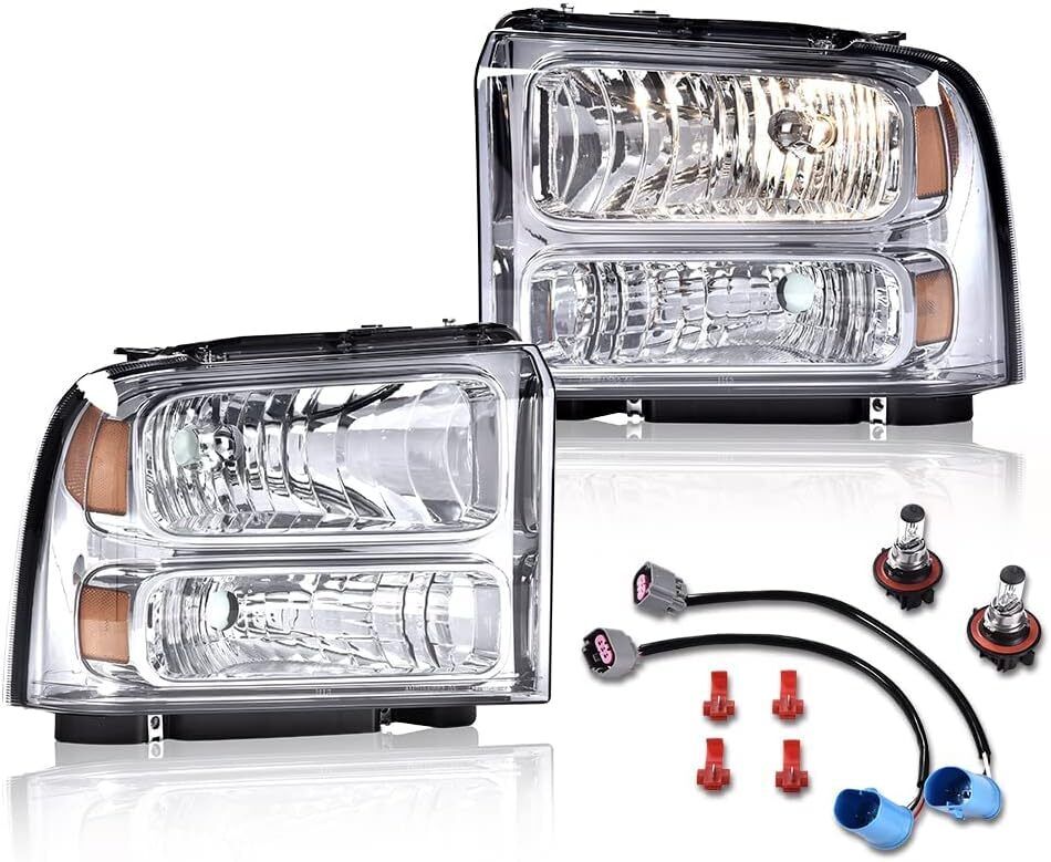 G-PLUS Headlights Assembly, Compatible with 99-04 Ford F250 F350 F450 F550 Super