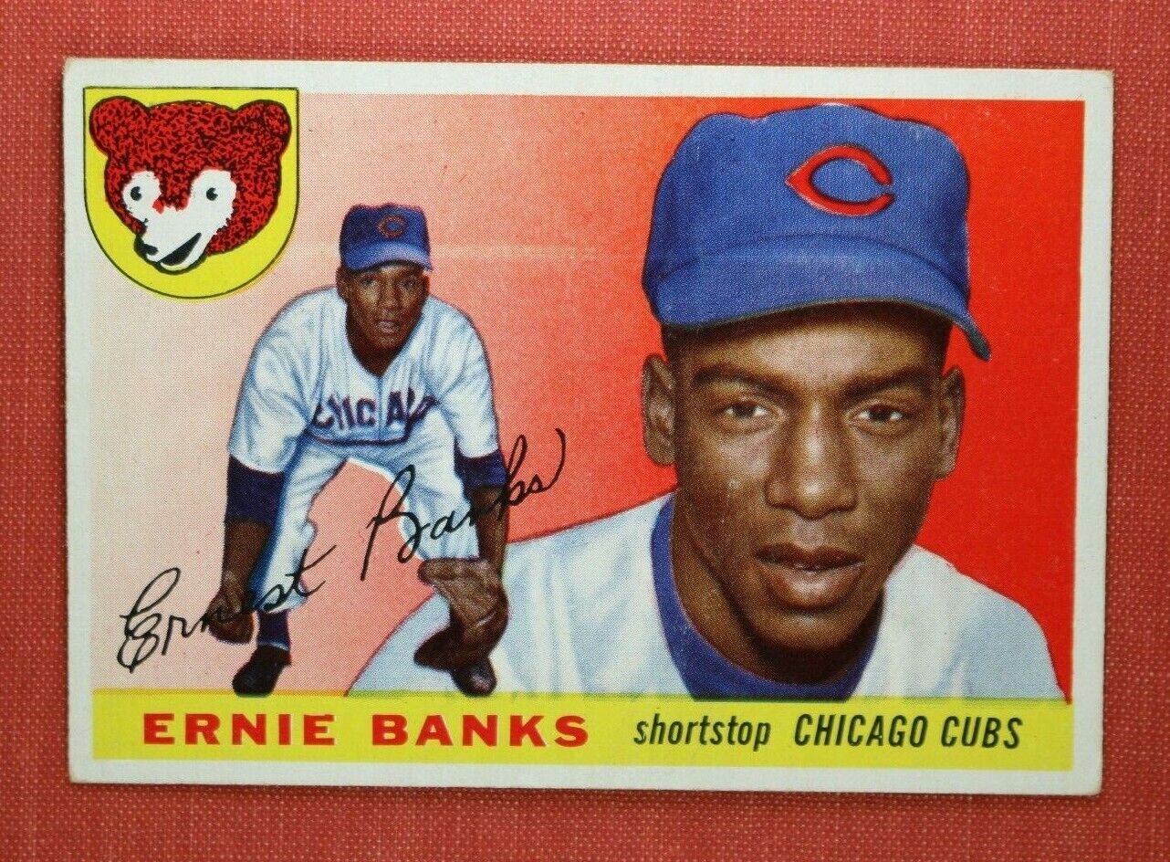 ∎ 1955 TOPPS baseball card ERNIE BANKS #28 **GREAT CARD**