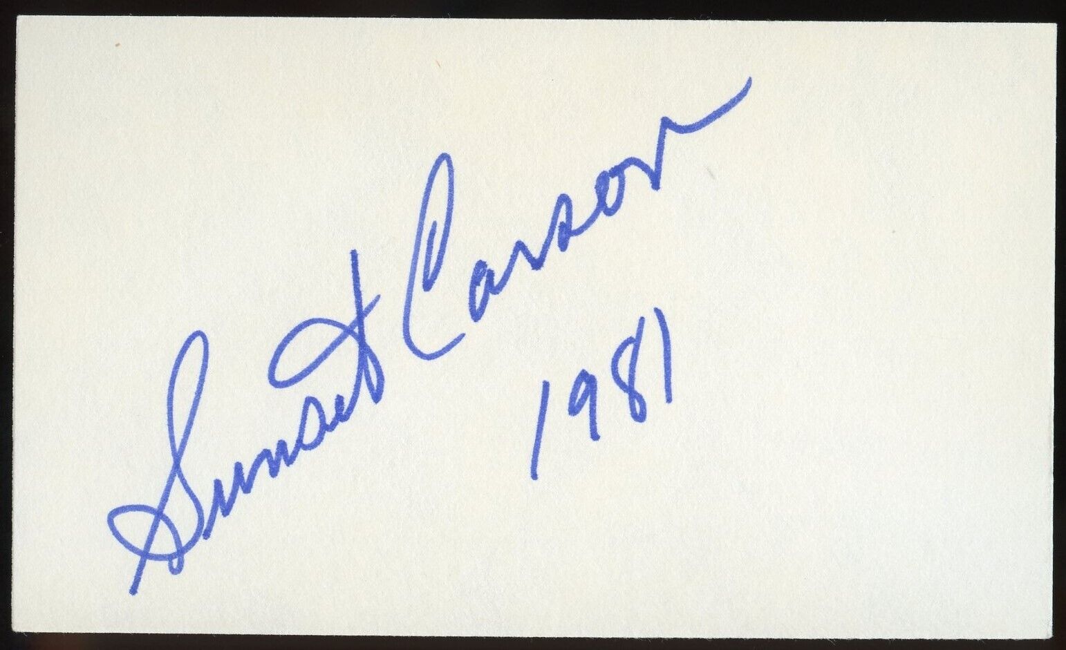 Sunset Carson d1990 signed autograph auto 3x5 Cut American Actor B-Western Star