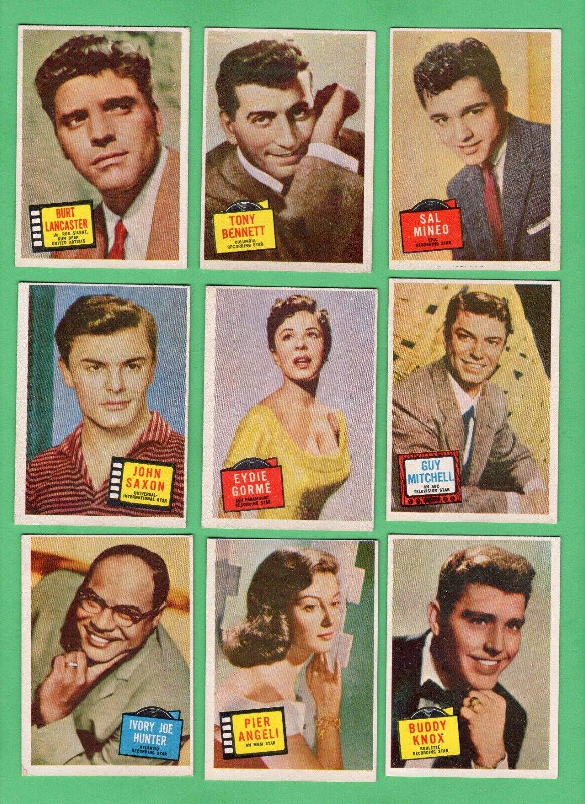 1957 Topps Hit Stars Lot of ( 9) all Nrmnt To Nrmnt-Mt ,Mineo,Gorme,Angelli,Knox