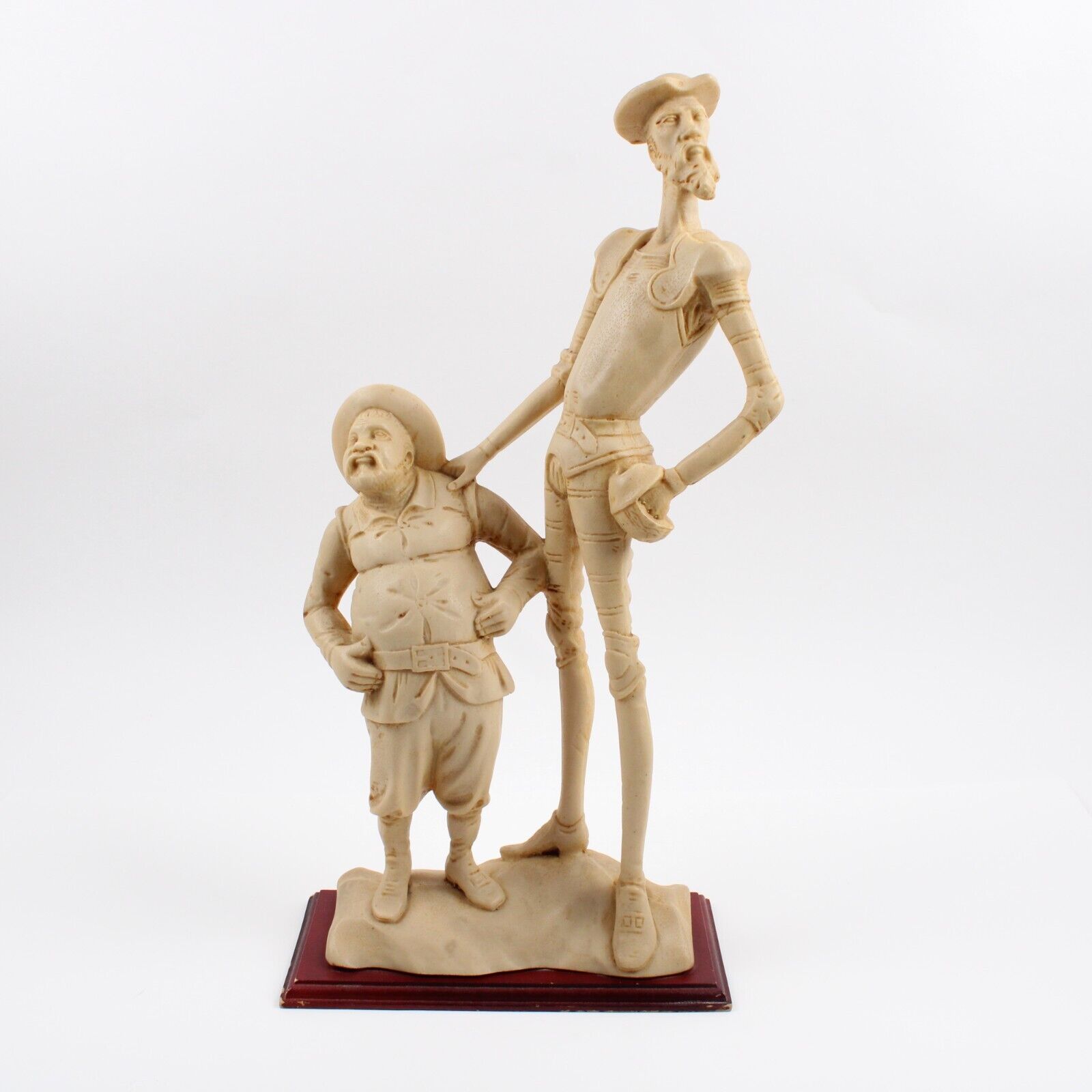 Vtg Don Quixote and Sancho Twentieth Century White Paste Sculptures Figurine 18\