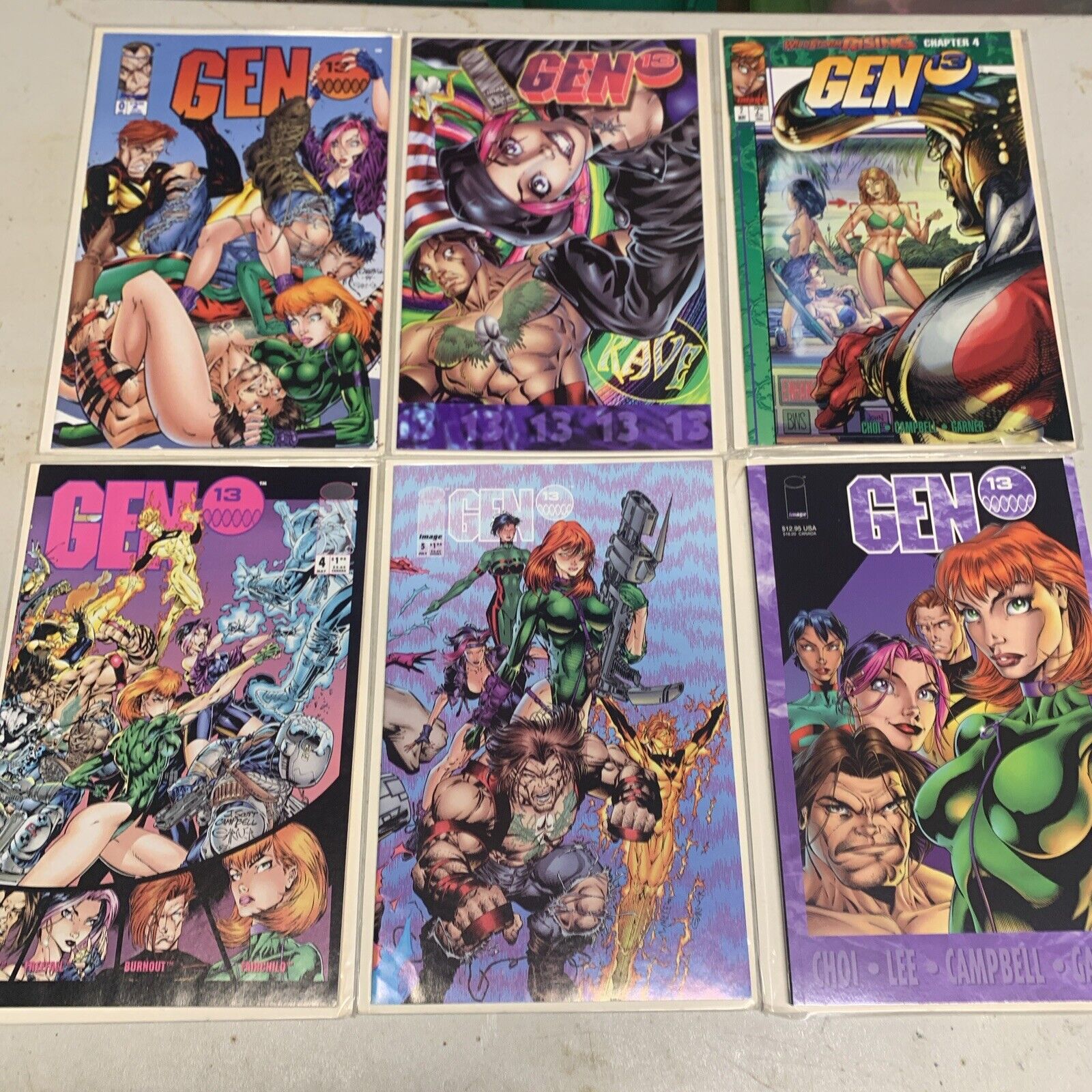 GEN 13 Lot of 6 Books   J Scott Campbell  Bagged And Boarded Great Lot