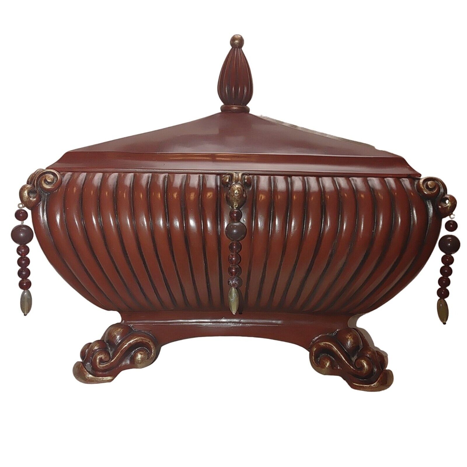 Vintage Regency Mahogany Tea/Spice Decorative Wooden Box