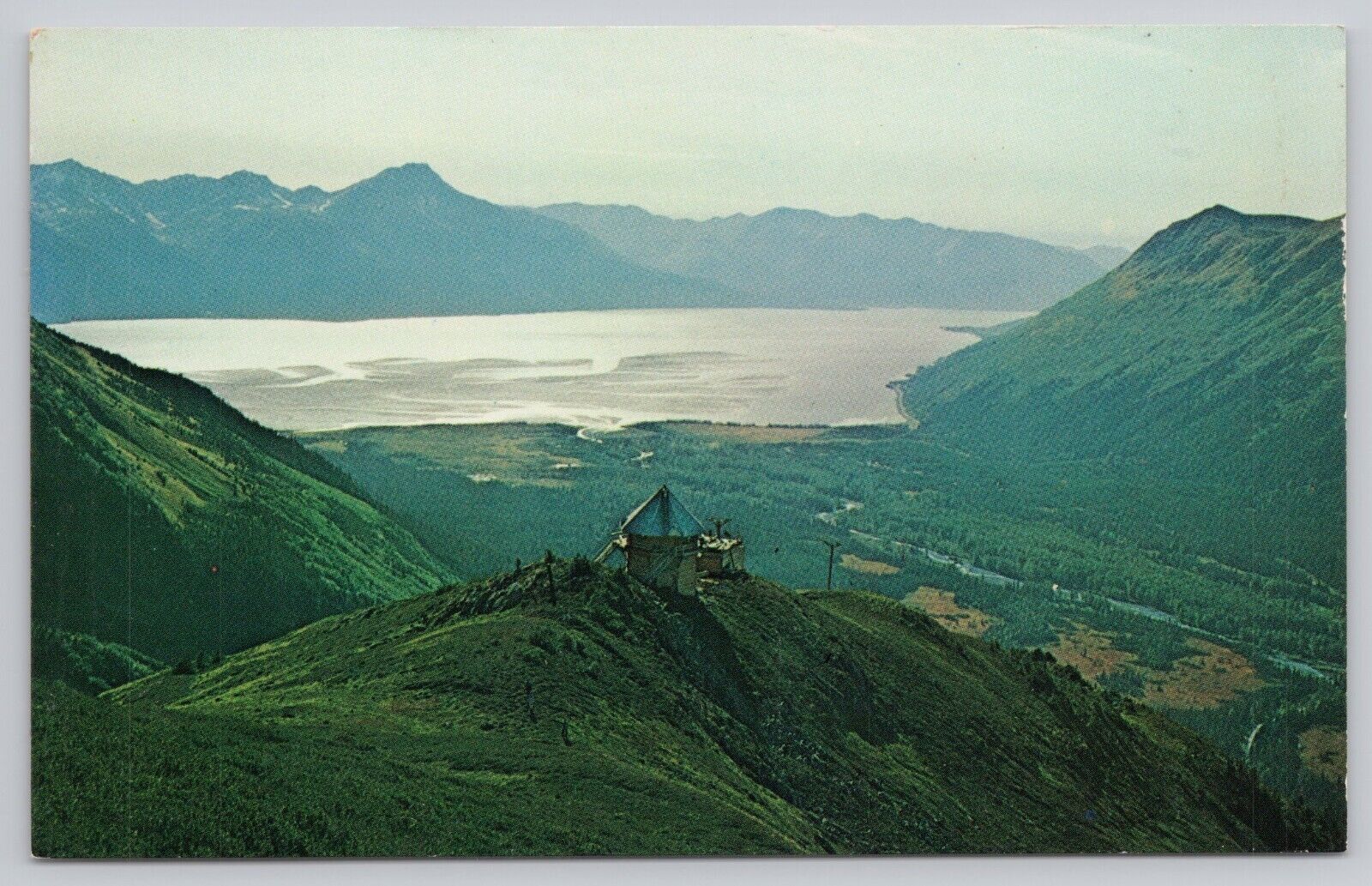 Mt. Alyeska Alaska's Year Round Resort Vintage Chrome Postcard Bird Eye View