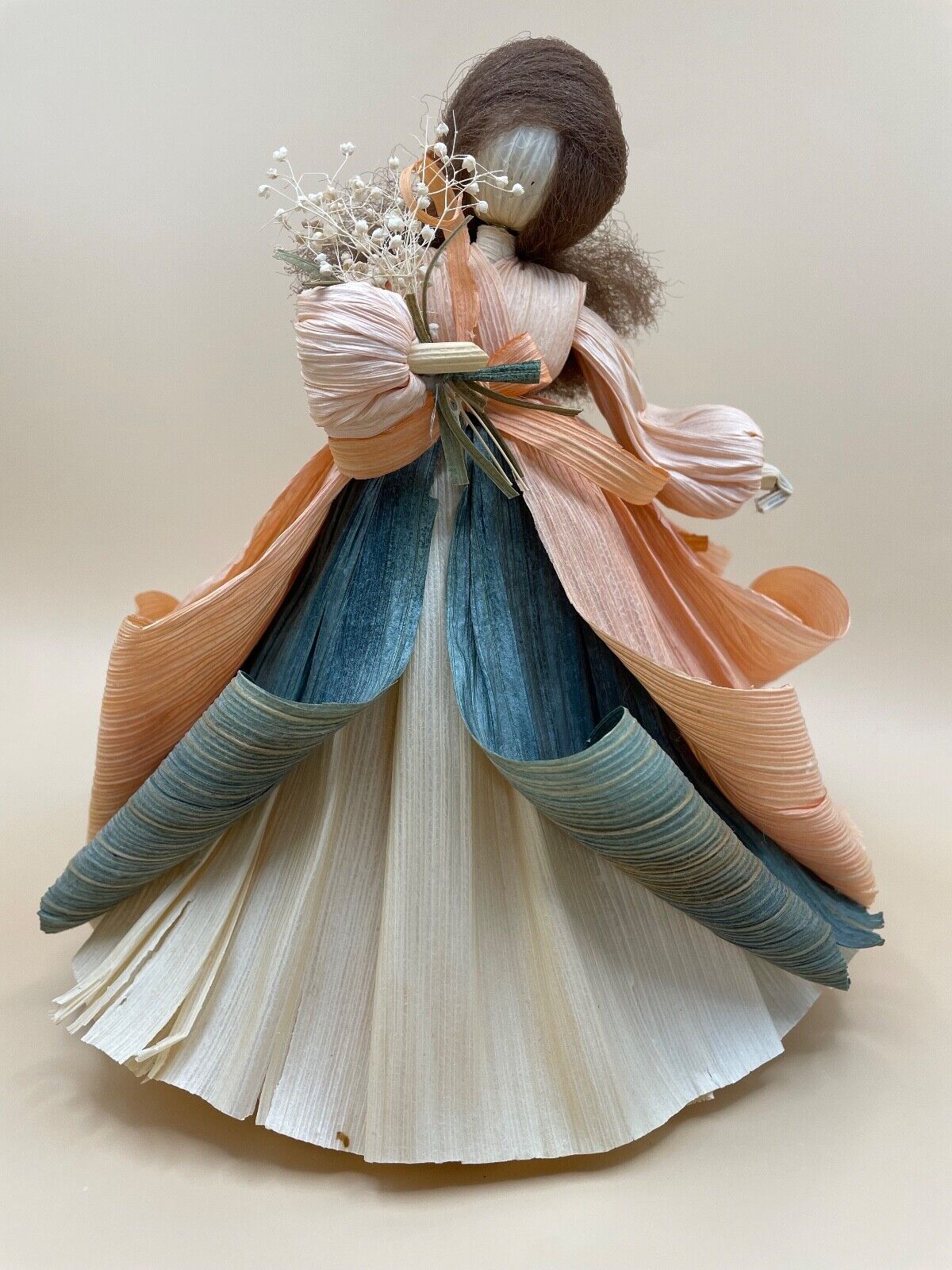 Vintage 1992 Nan\'s Cornhusk Beautiful Maiden Doll With Flower Bouquet NWT