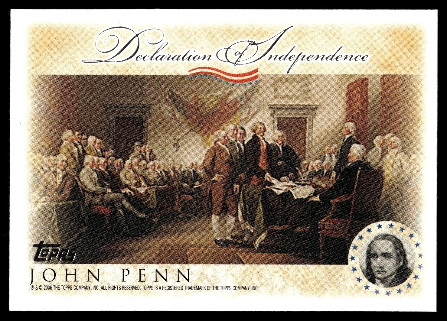 2006 Topps Card #JP Declaration of Independence John Penn