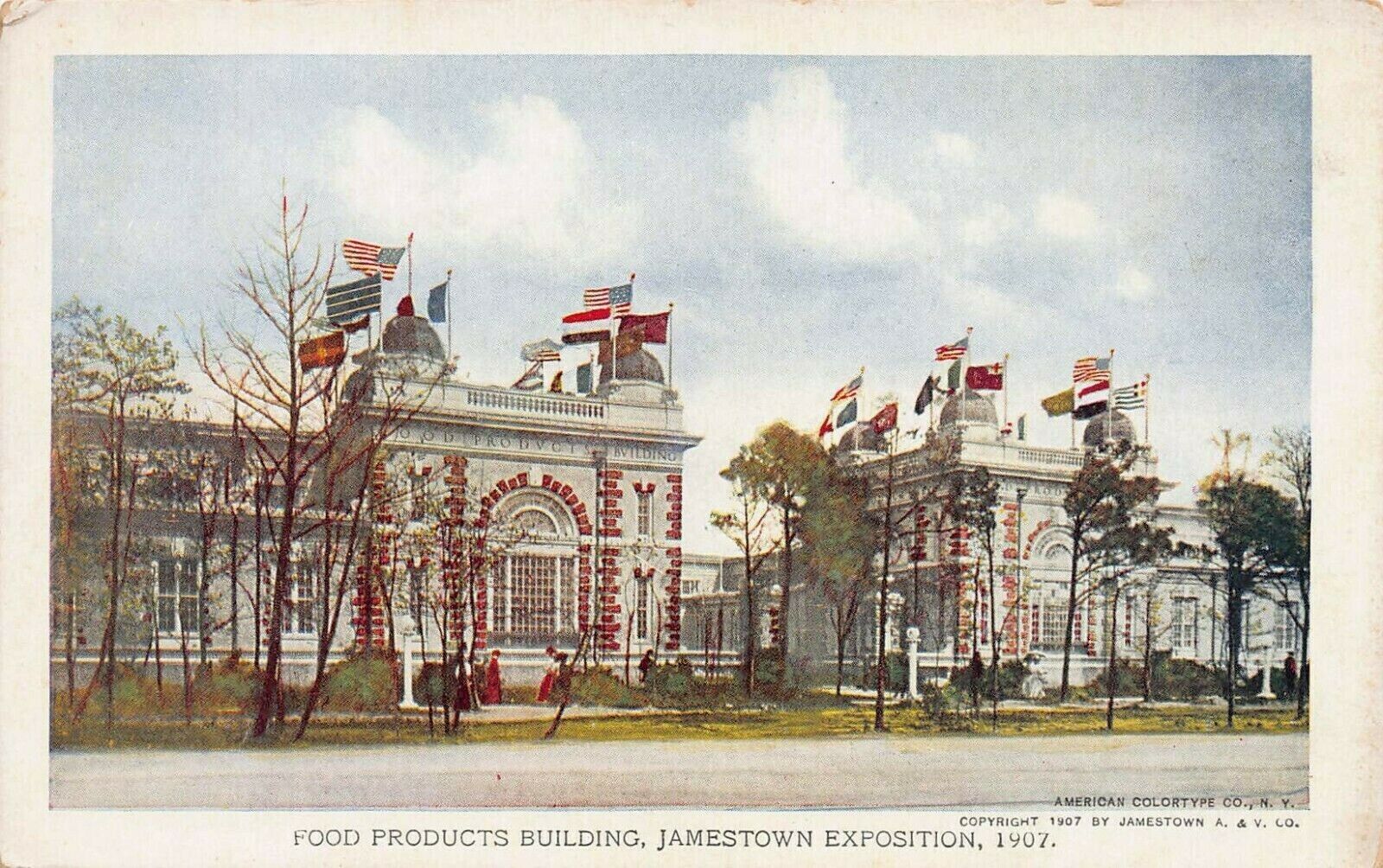 Food Products Building, Jamestown Expo, 1907, Official Postcard, Unused 