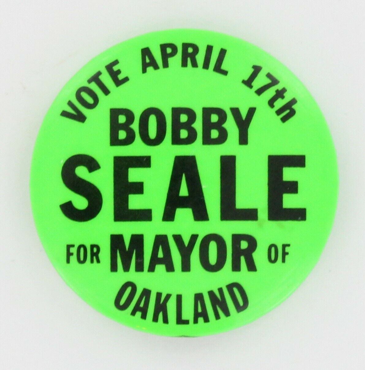 Original Blank Panther Party 1973 Bobby Seale Oakland Mayor Pin Huey Newton P829