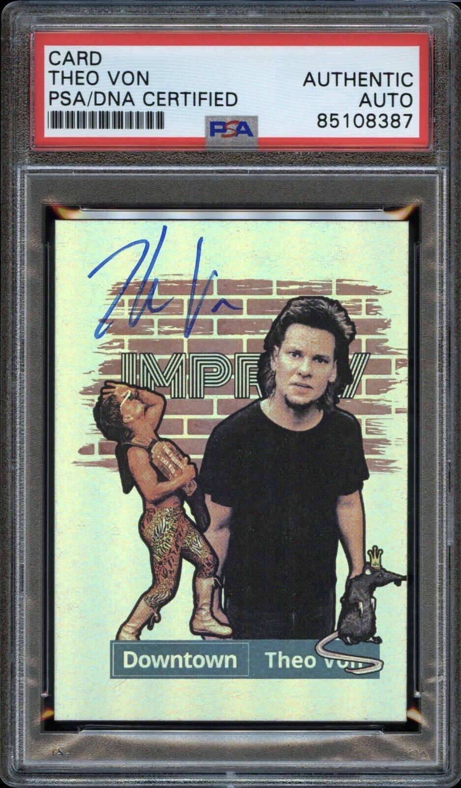 Theo Von Signed Custom Downtown Card PSA/DNA Authenticated
