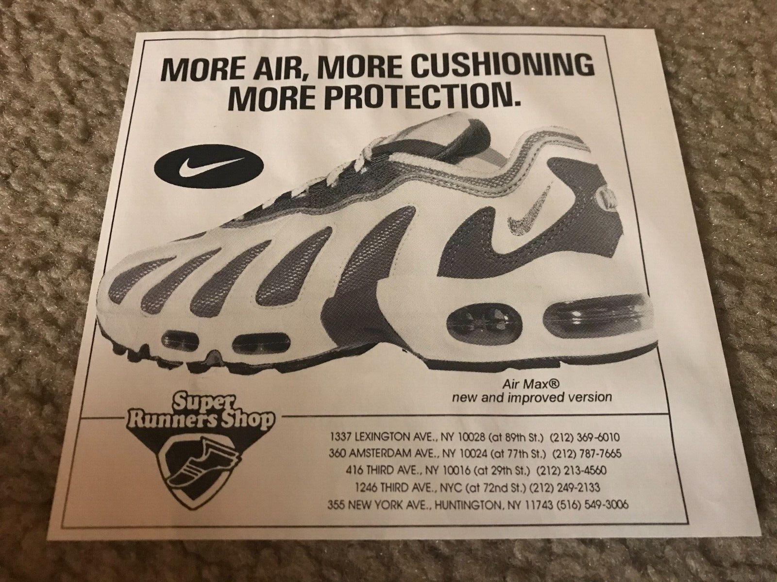 Vintage 1996 NIKE AIR MAX Running Shoes Poster Print Ad 1990s 