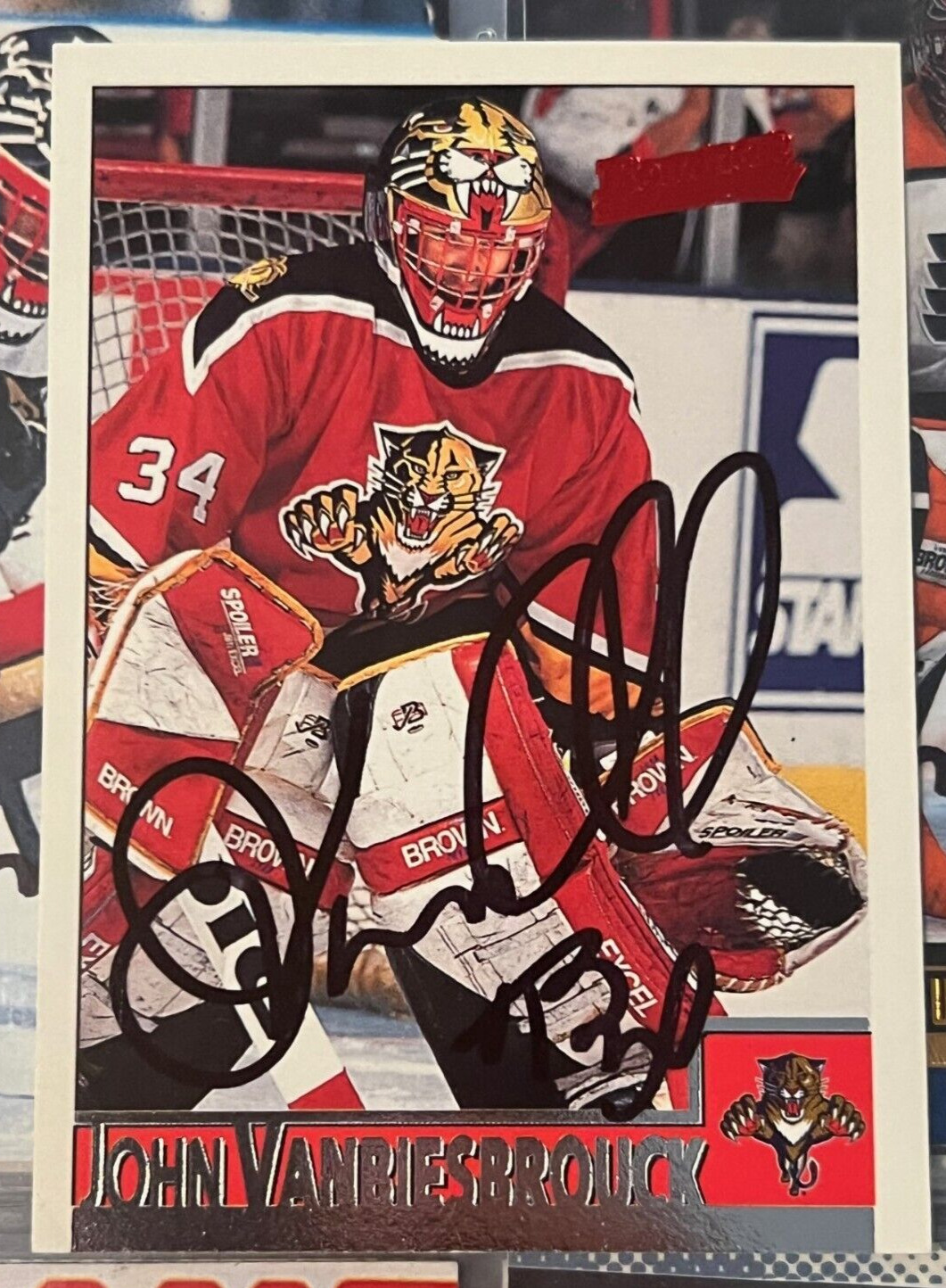 John Vanbiesbrouck signed autographed 1995-96 Bowman Panthers Hockey Card #30