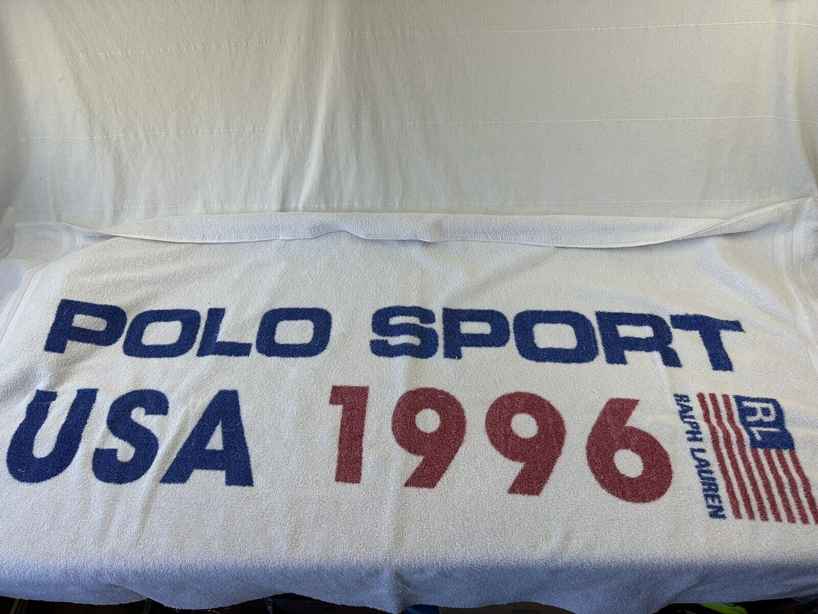 VINTAGE RALPH LAUREN 1996 Polo Sport huge Oversize Beach Towel Excellent 65x35\