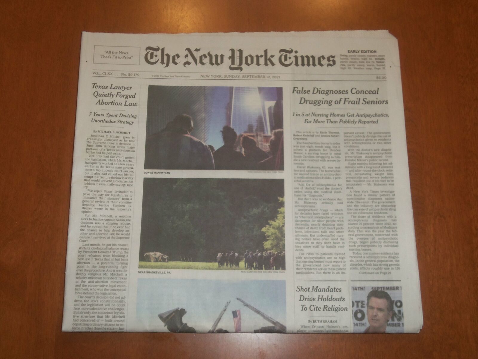 2021 SEPTEMBER 12 NEW YORK TIMES - 9/11 20 YEARS LATER