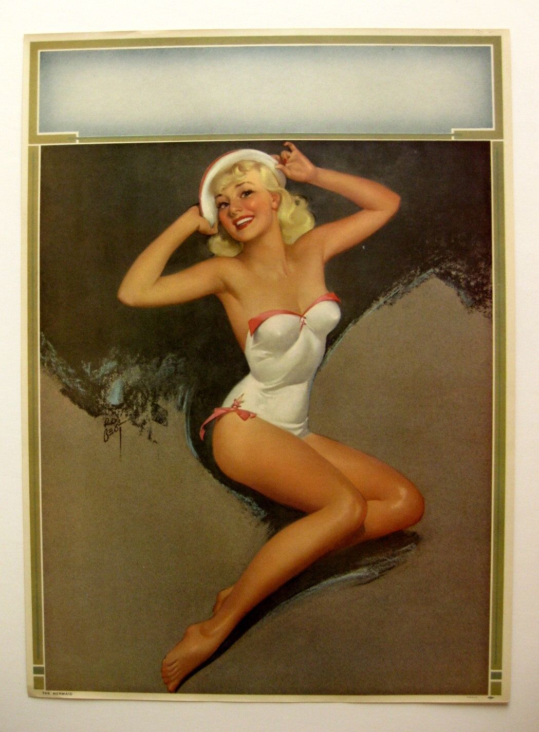Vintage 1950s Blond Pinup Girl Picture by Roy Best The Mermaid