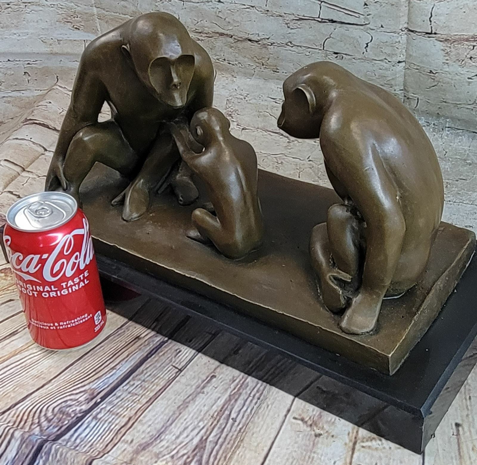 Hand Made Mother`s Father` Love Baboon Baby Hot Cast Bronze / Statue Large Sale
