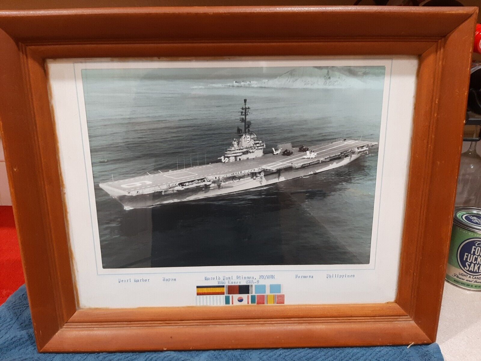 WWII U.S. NAVY USS ESSEX AIRCRAFT CARRIER  Photograph 