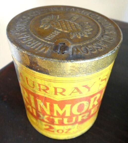 antique MURRAY\'S ERINMORE tobacco TIN MIXTURE embossed