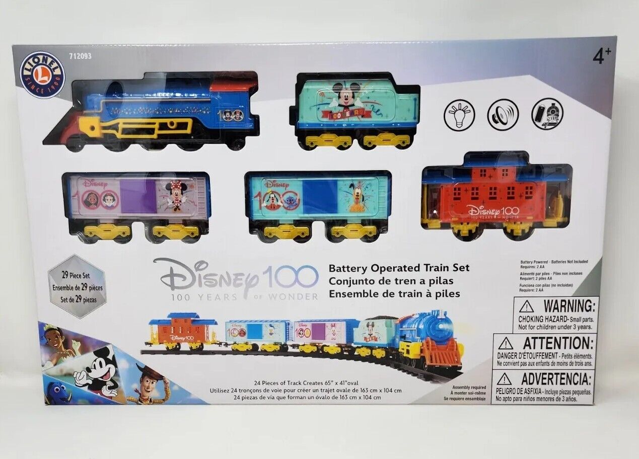 Disney 100 Years of Wonder Lionel Train Set Battery Operated Ready-To-Play 