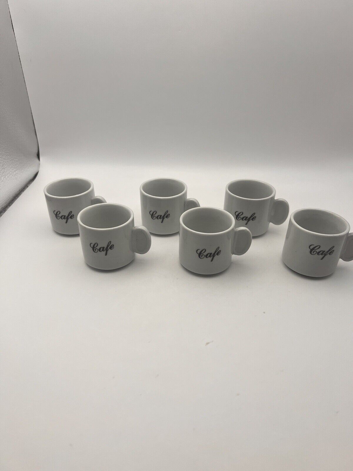 Vintage Excel  Expresso “Café” Lot of 6 White Small Stacking Coffee Cups China