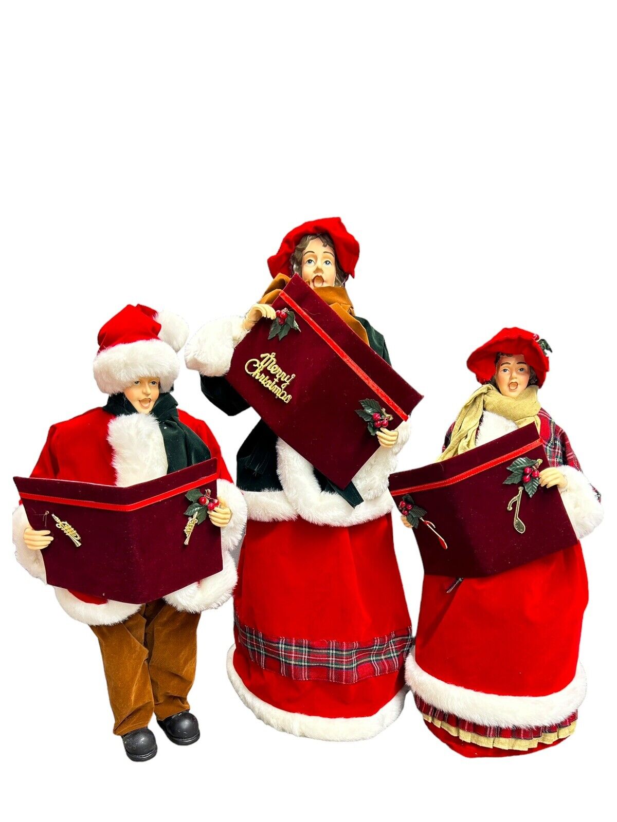Christmas Caroler Family Set 3 Decor 28 “ Tall Vintage