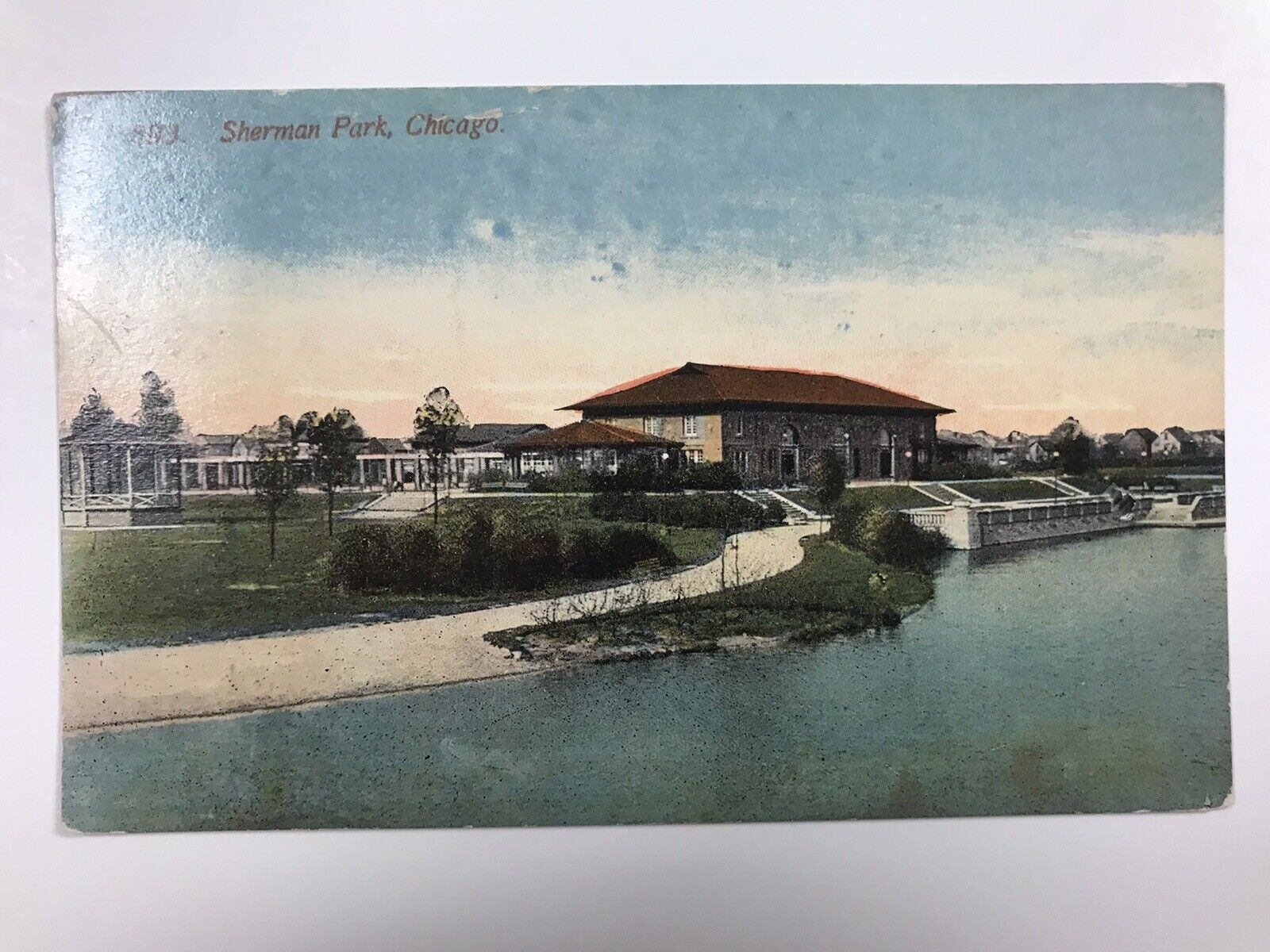 vintage 1914 sherman park chicago divided back postcard