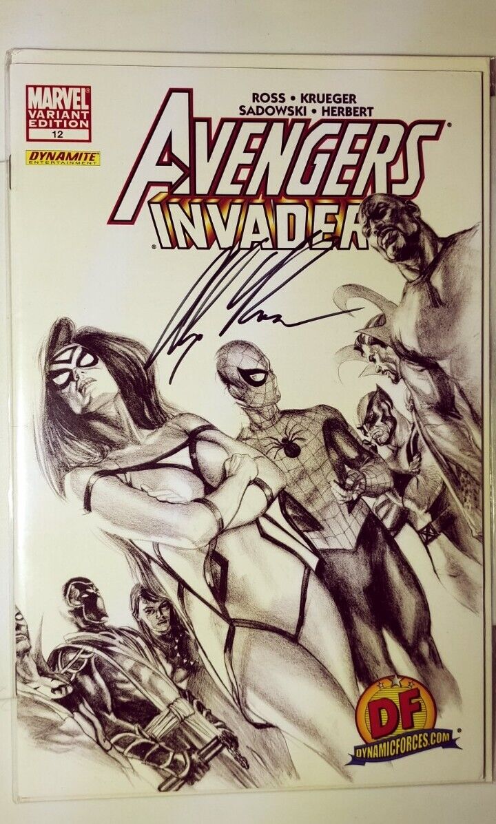 AVENGERS / INVADERS #12 Dynamic Forces Alex Ross Sketch Variant W/COA.