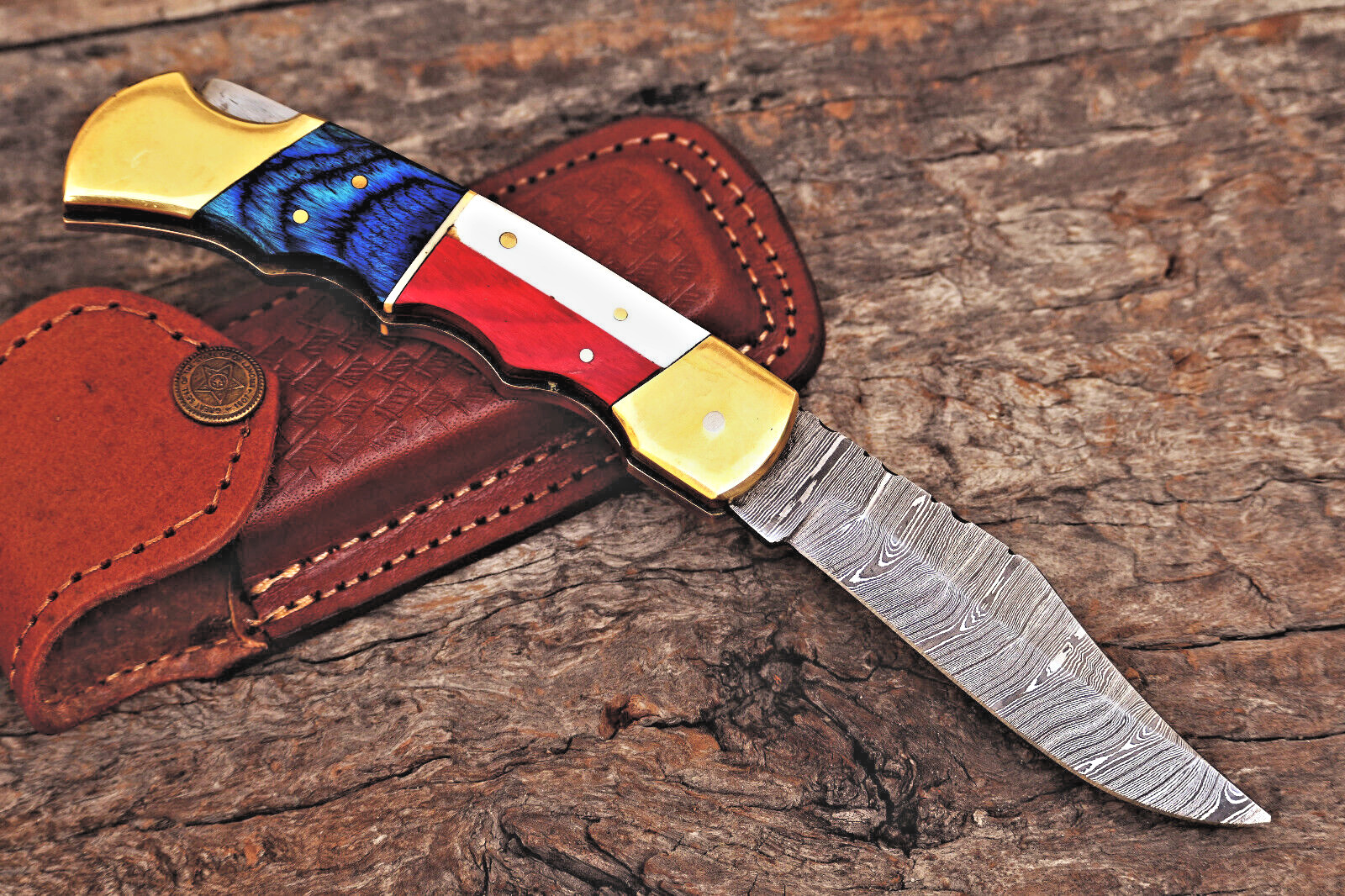 HandCrafted Artisan Damascus Knife Hand Forged Folding Blade Pocket Knife 1506