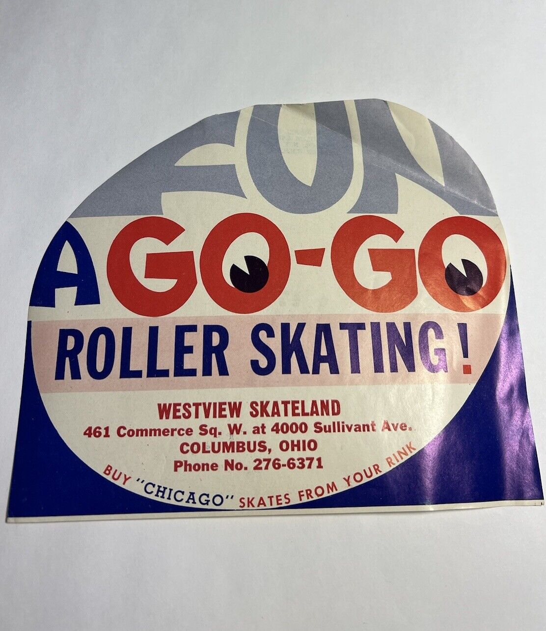 1930's-50's Westview Skateland Decal Columbus, OH Roller Skating Rink Sticker
