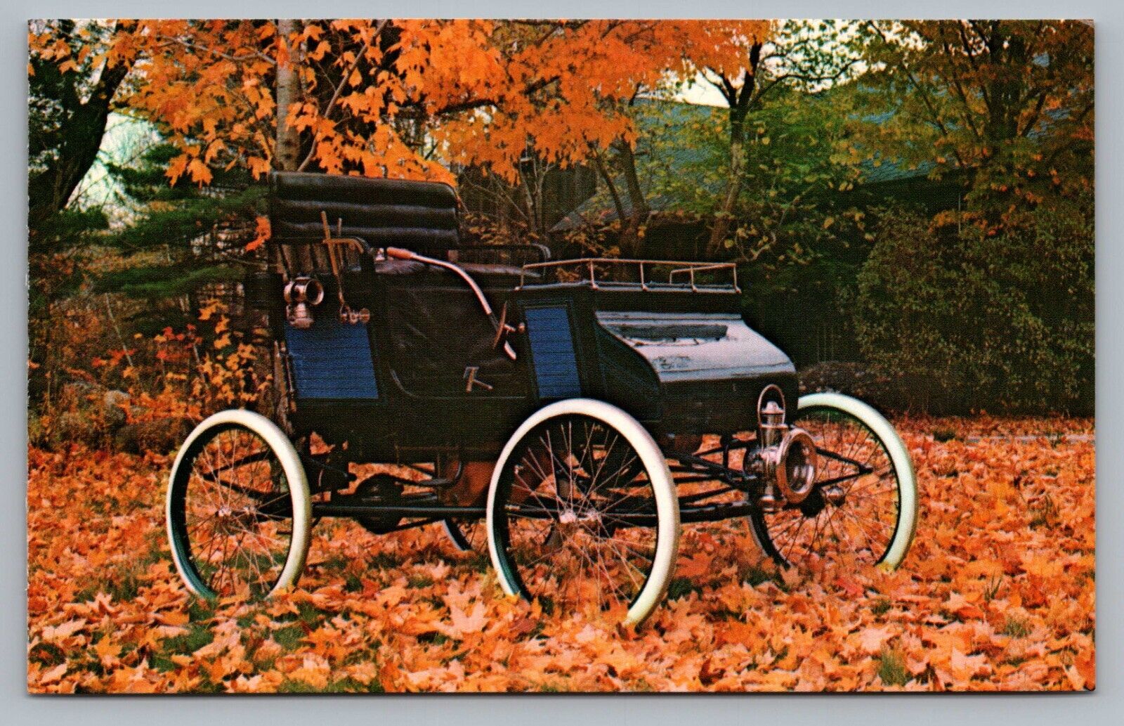 1901 Lane Model O Steam Runabout Antique Car NH VMCCA Bulb Horn 1977 Postcard B1