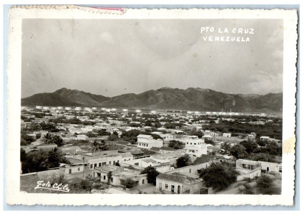 c1930\'s Birds Eye View Of Puerto La Cruz Venezuela  RPPC Photo Postcard
