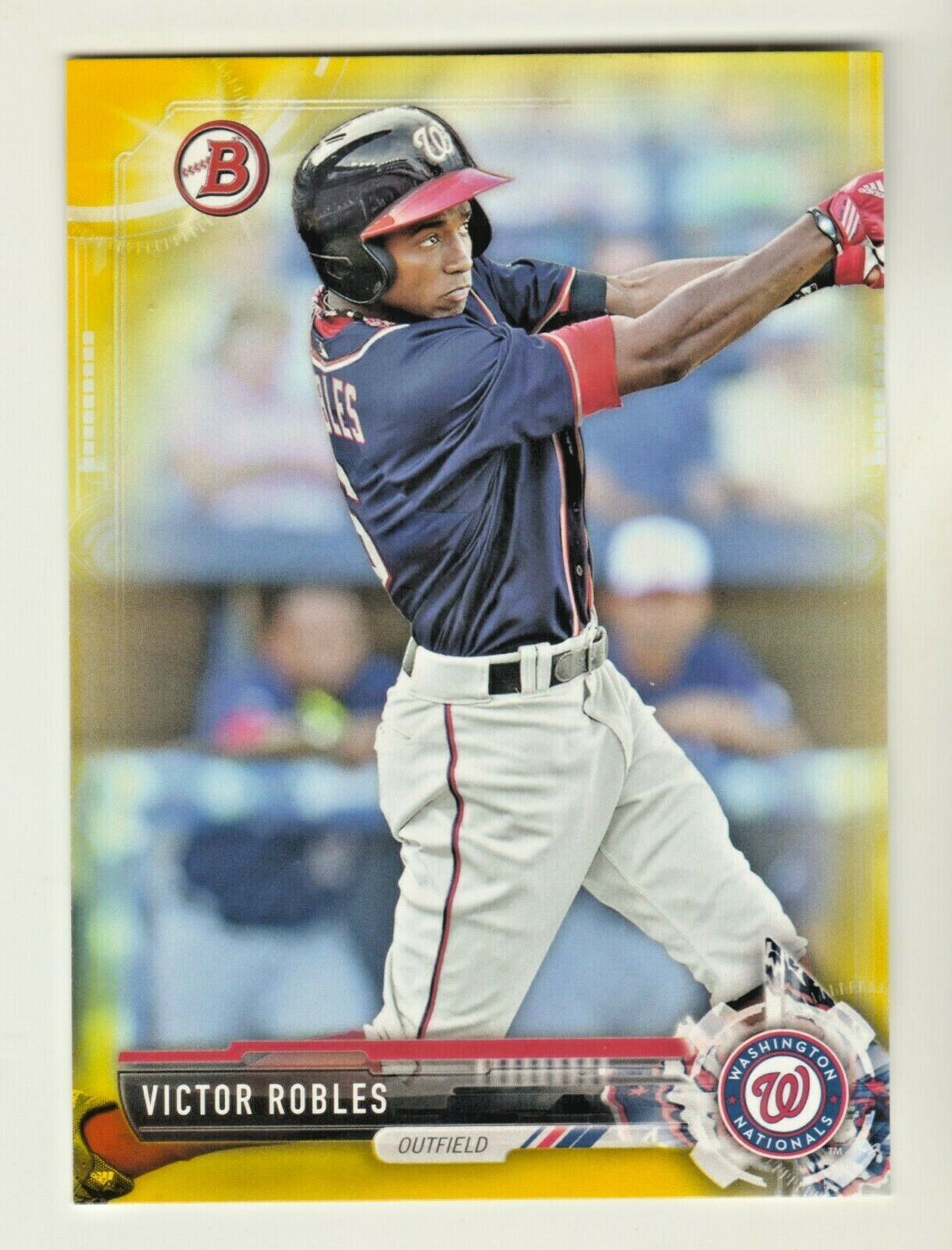 2017 Bowman YELLOW PARALLEL #BP73 VICTOR ROBLES RC Rookie Retail Exclusive