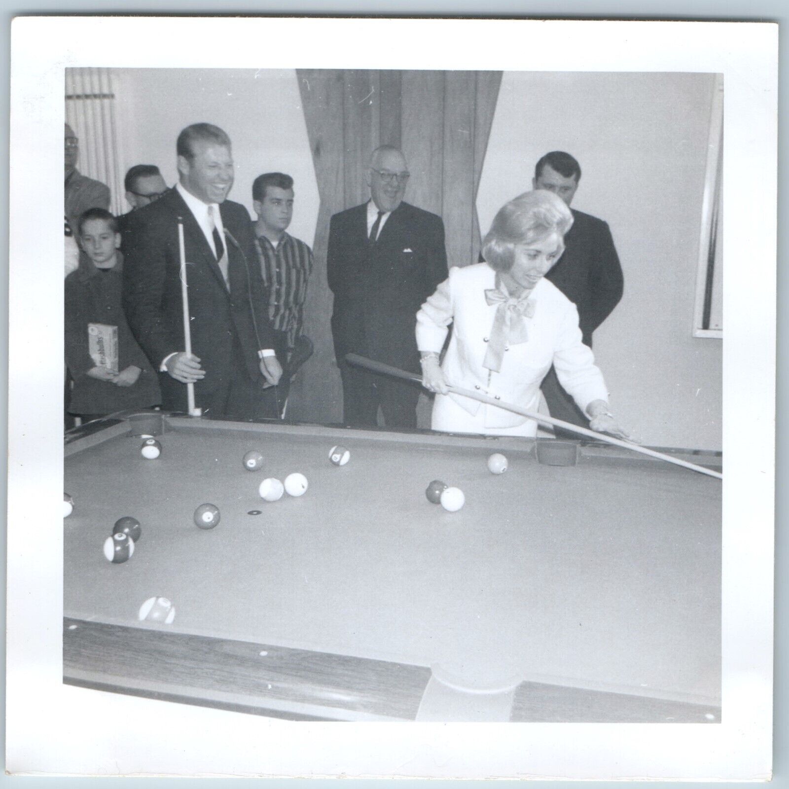 1964 Mickey Merlyn Mantle Milwaukee Billiard Center Real Photo Snapshot Pool C54