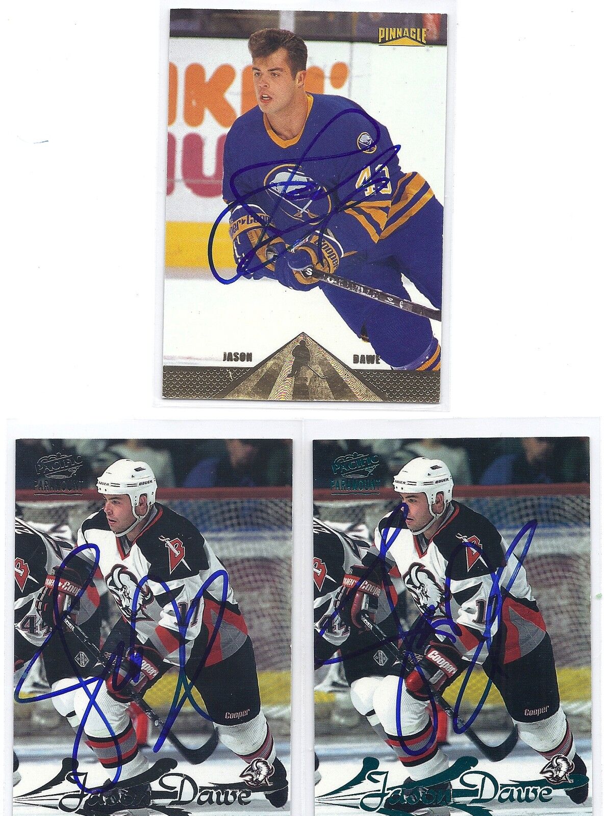 1996-97 Pinnacle #10 Jason Dawe Buffalo Sabres Signed Autographed Card