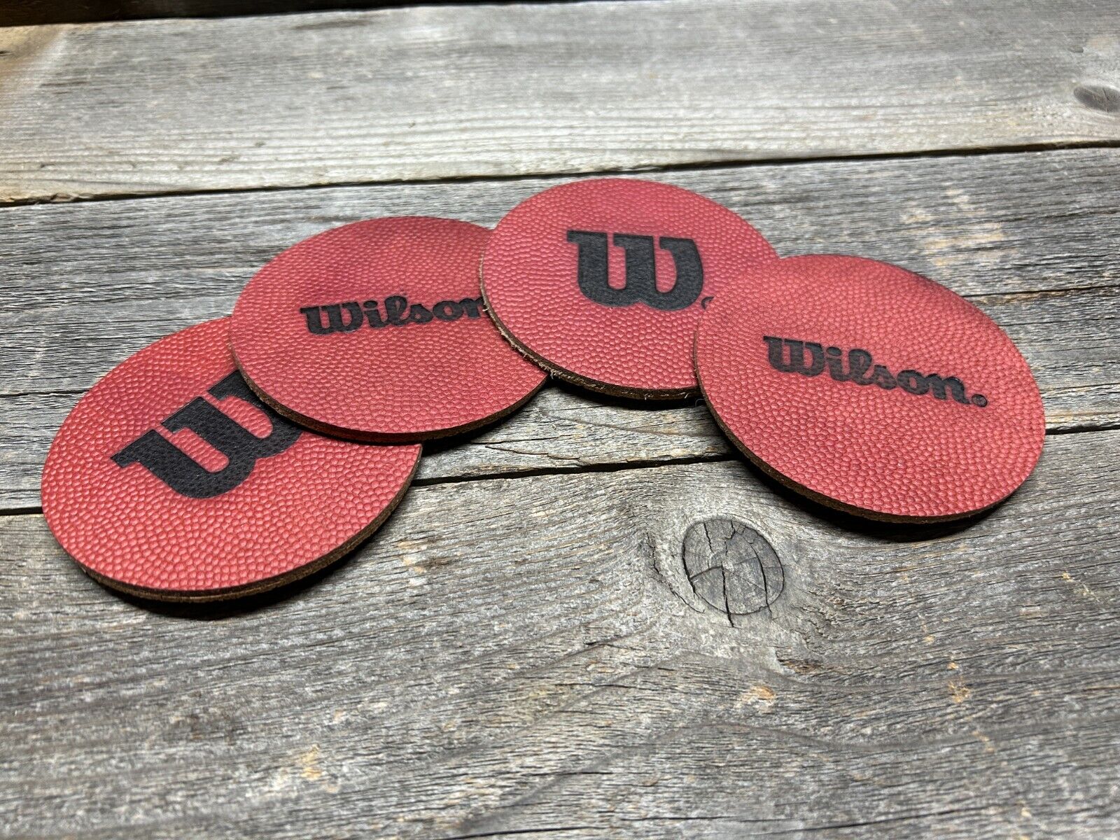 Set of 4 Coasters - WILSON/Horween NFL Leather - Official NFL Football Leather