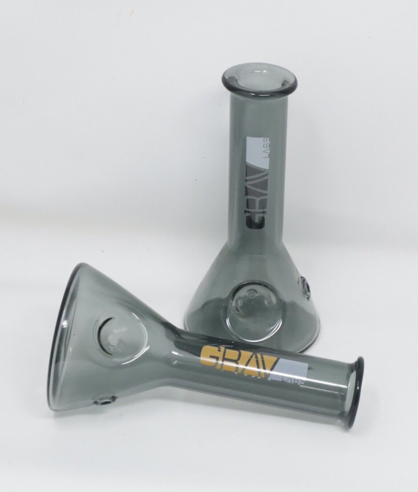 Grav 5” Smoke Colored Mini Glass Colored Beaker Pipe