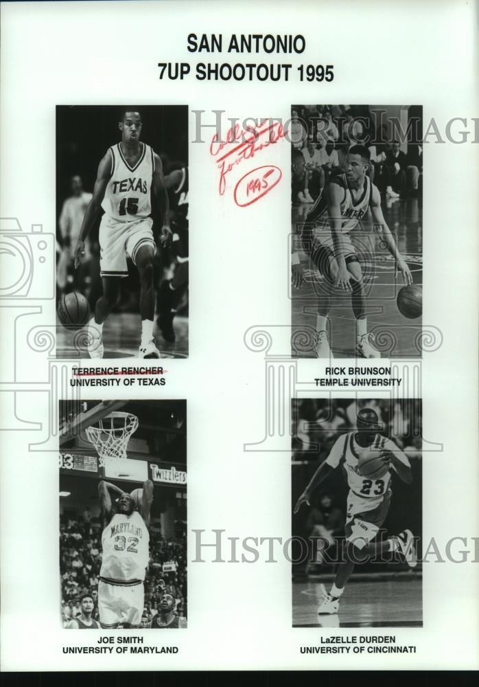 1995 Press Photo College Basketball Players at San Antonio 7UP Shootout