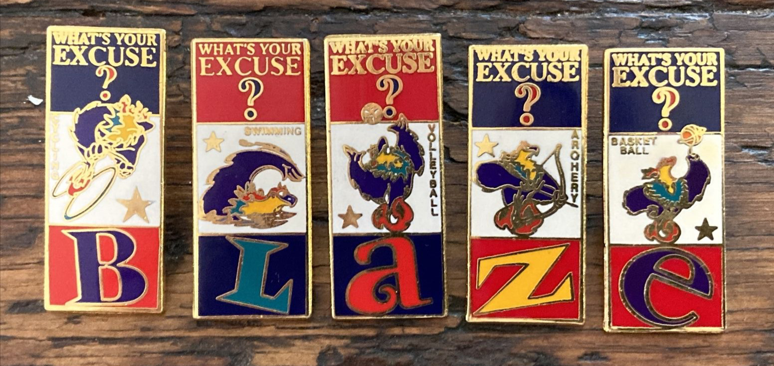 1996 Atlanta Paralympic Blaze Olympic Pins Rare Set