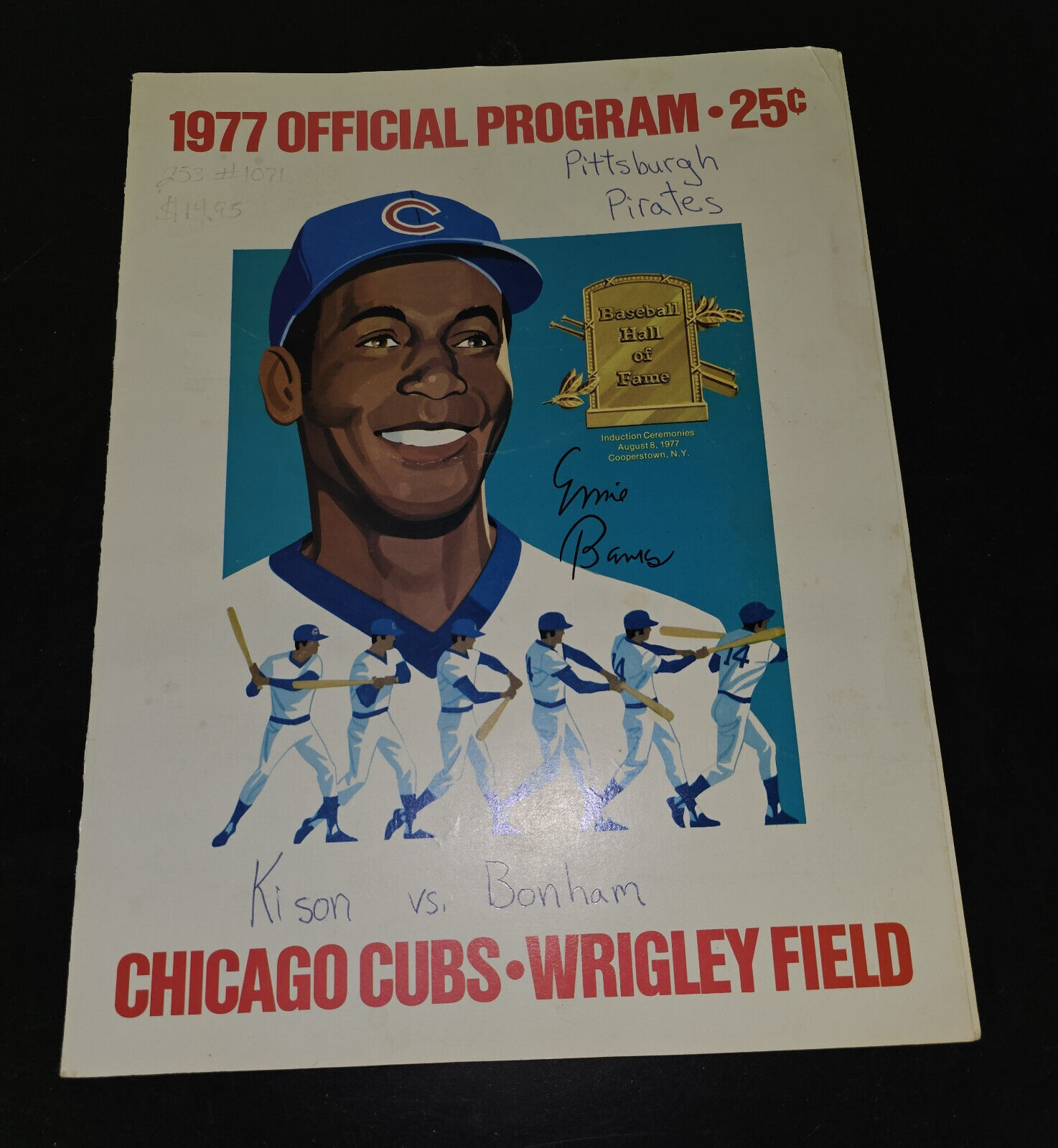 Vintage 1977 Chicago Cubs Program Cubs v Pirates scored